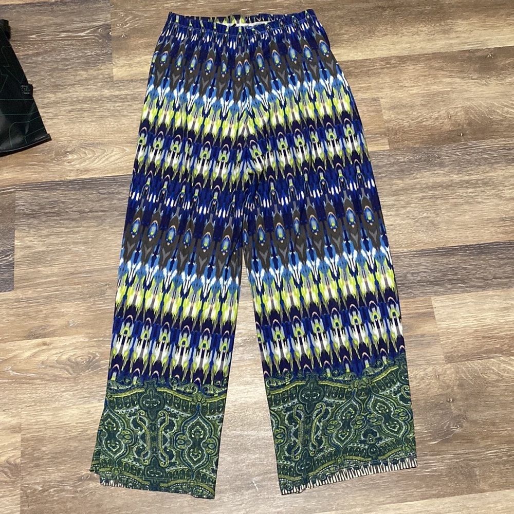 E596-812) One World Sz. M Palazzo Pants Women Wide Leg